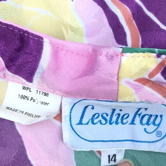 Vintage 80’s pink abstract orchid floral secretary dress - Picture 9 of 9